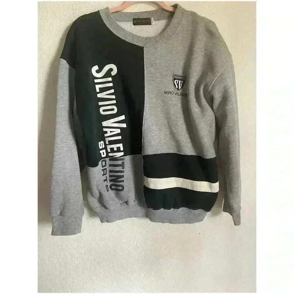 Vintage Silvio Valentino Embroidered Spellout Logo Crewneck Sweatshirt Size M - Picture 2 of 10